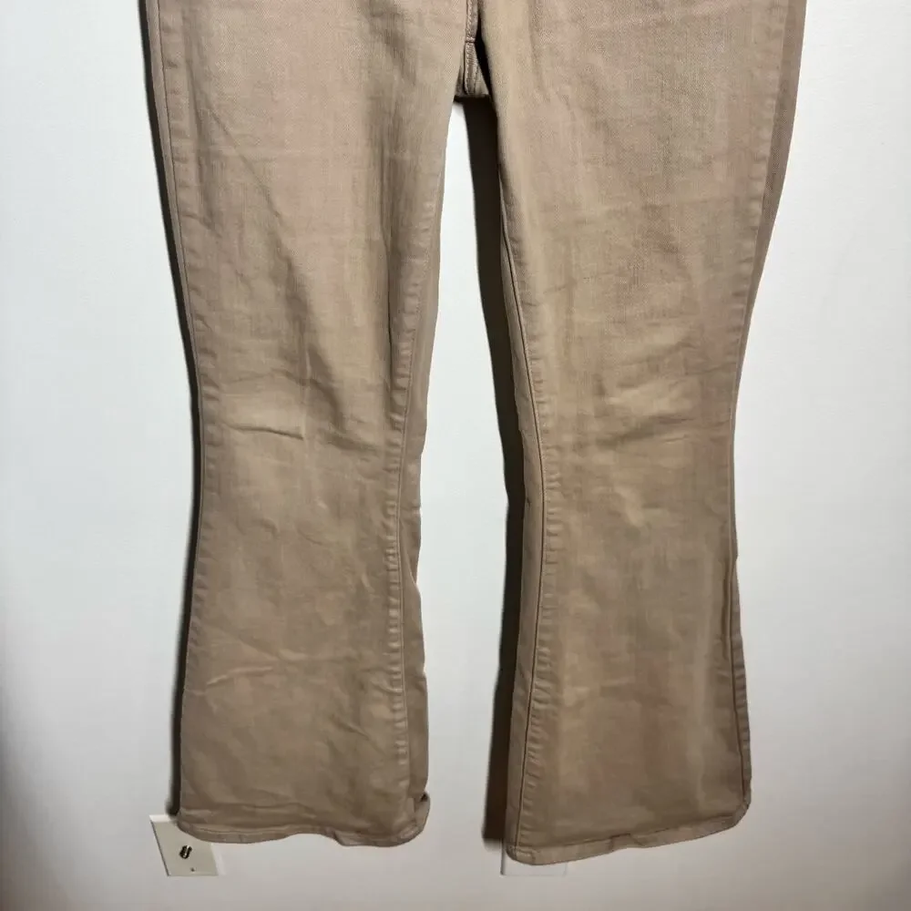 Judy Blue Garment Dyed Tummy Control Jean Pants Women 7/28 Tan Flare Leg‎ Boho